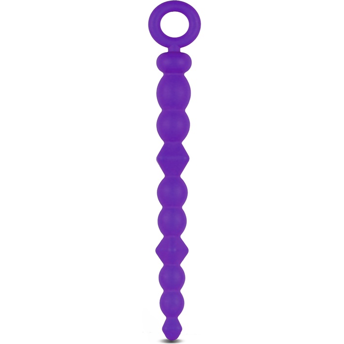 Фиолетовая анальная цепочка-елочка Silicone Beads - 24,6 см - Luxe