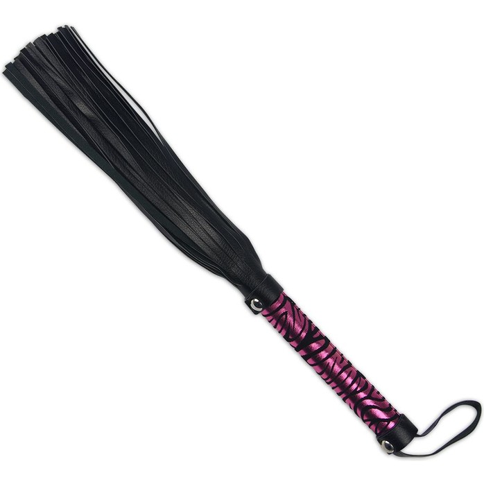 Многохвостая плетка с яркой фиолетовой ручкой - 40 см