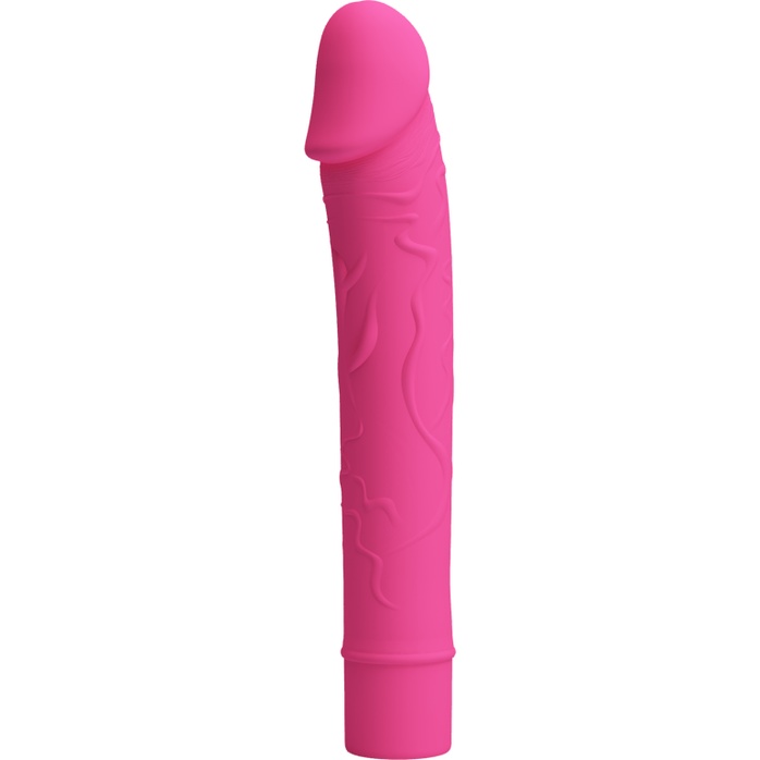 Розовый вибратор Vic с выделенными венками - 15,5 см - Pretty Love