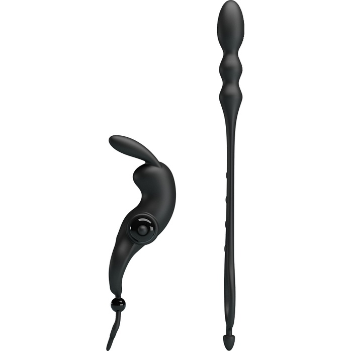 Черное эрекционное виброкольцо со съемным анальным хвостом - Pretty Love. Фотография 3.