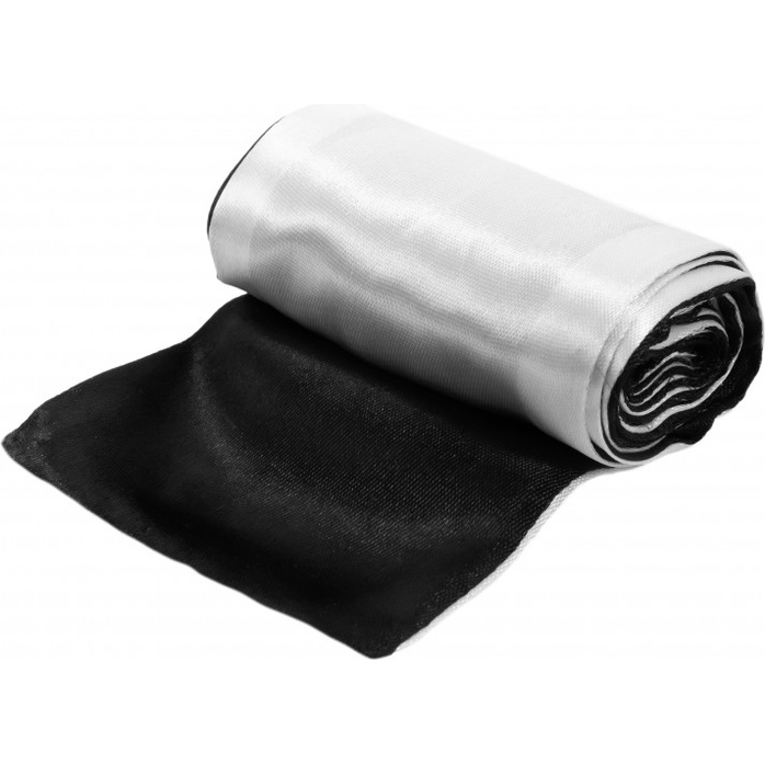 Черно-белая атласная лента для связывания - 1,4 м - BDSM. Фотография 4.