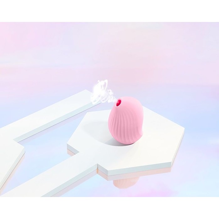 Нежно-розовый вакуум-волновой стимулятор с вибрацией и базой-ночником Cuddly Bird. Фотография 7.