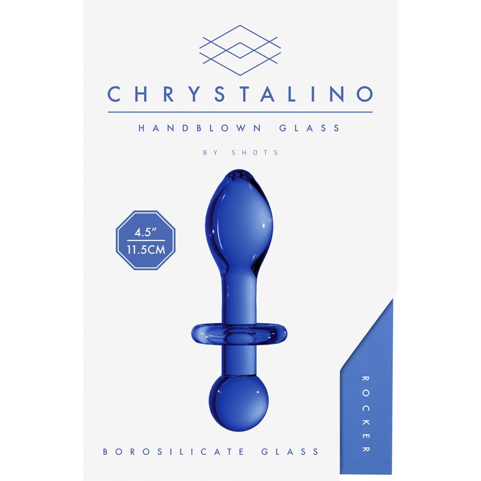 Синяя анальная пробка Chrystalino Rocker - 11,8 см - Chrystalino. Фотография 8.