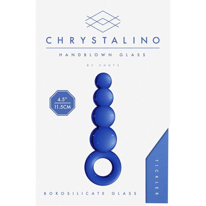 Синяя анальная пробка Chrystalino Tickler - 12 см - Chrystalino. Фотография 6.