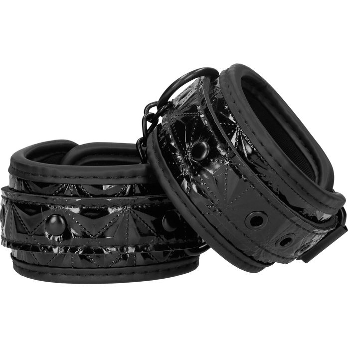 Черные наручники Luxury Hand Cuffs - Ouch!. Фотография 2.