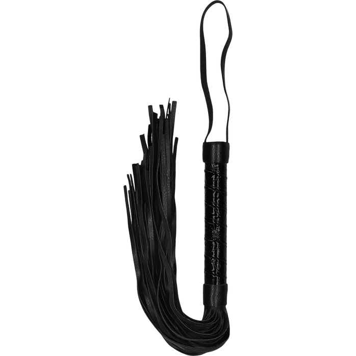 Черная многохвостовая гладкая плеть Luxury Whip - 38,5 см - Ouch!. Фотография 2.