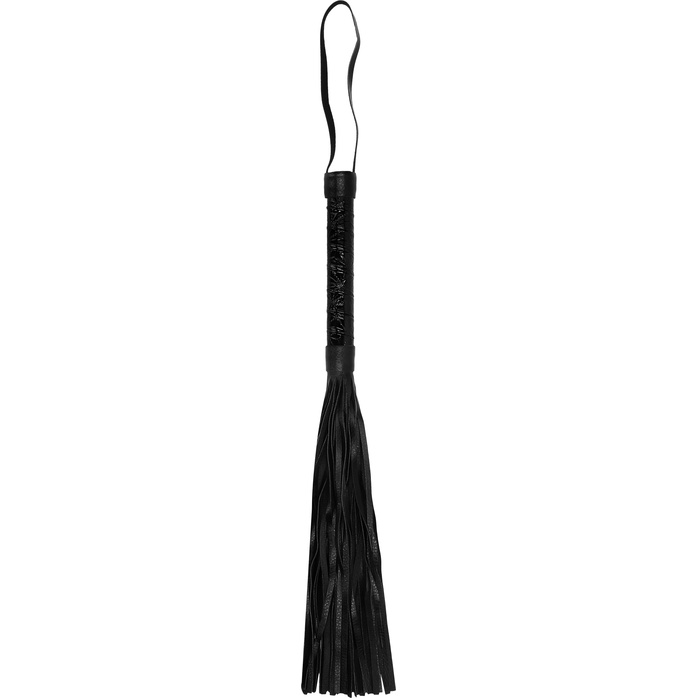 Черная многохвостовая гладкая плеть Luxury Whip - 38,5 см - Ouch!