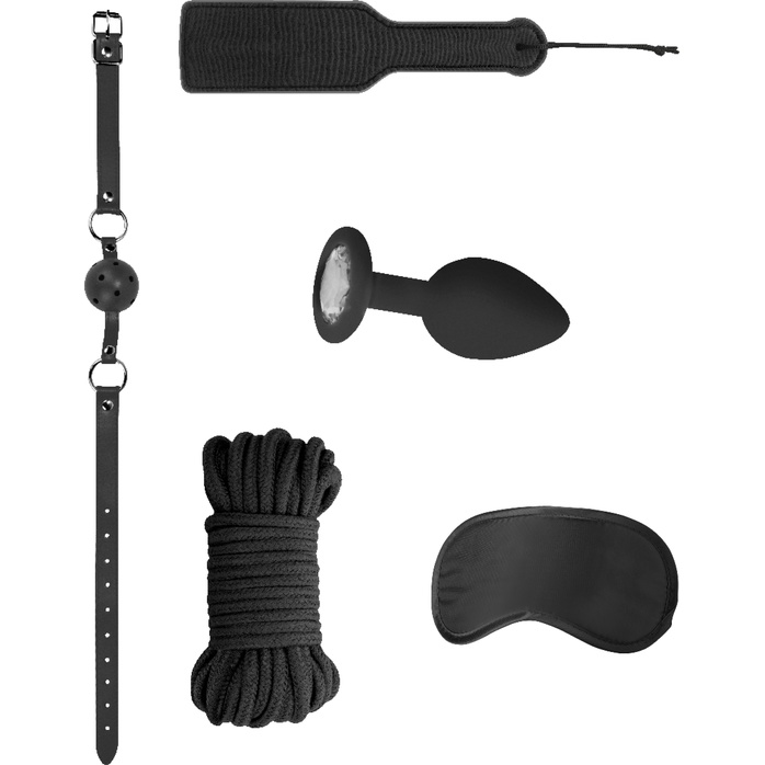 Черный игровой набор Introductory Bondage Kit №5 - Ouch!