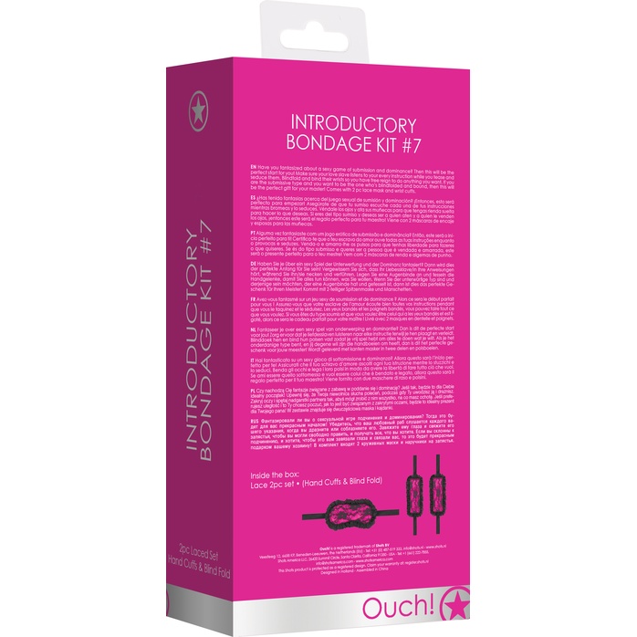 Розово-черный игровой набор Introductory Bondage Kit №7 - Ouch!. Фотография 4.