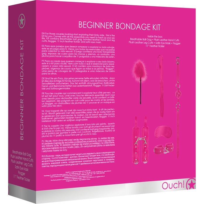 Розовый игровой набор Beginners Bondage Kit - Ouch!. Фотография 4.