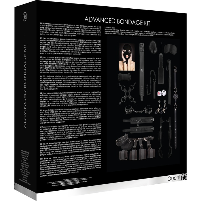 Черный игровой набор БДСМ Advanced Bondage - Ouch!. Фотография 4.