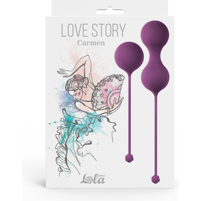 Набор фиолетовых вагинальных шариков Love Story Carmen - Love Story. Фотография 4.
