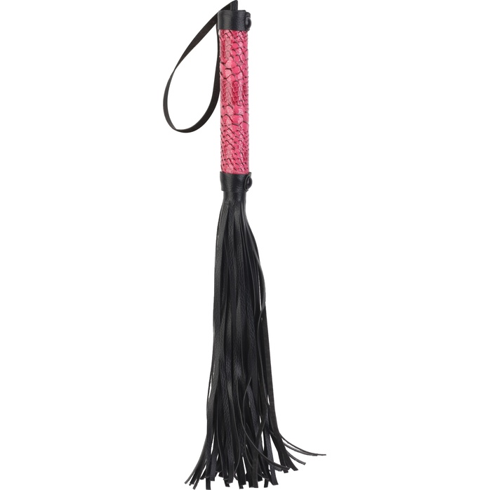 Черная мини-плеть WHIP с розовой ручкой - 39 см - Blaze