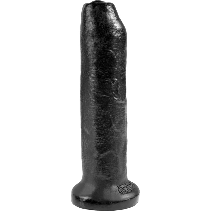 Черный необрезанный фаллоимитатор на присоске 7 Uncut Cock - 19,1 см - King Cock. Фотография 2.
