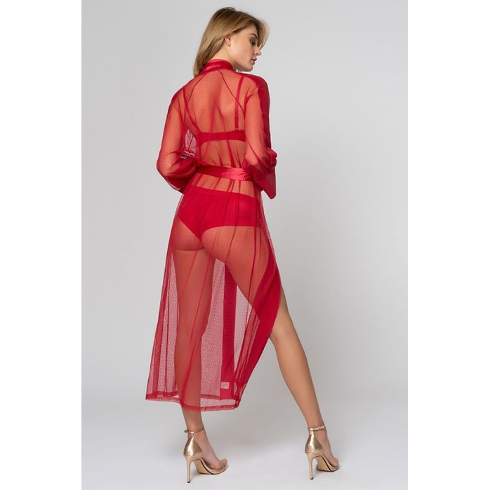 Легкий длинный полупрозрачный пеньюар. Фотография 2.