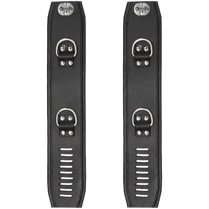 Черные наручники Restraint Handcuff With Padlock с замочком - Ouch!. Фотография 3.