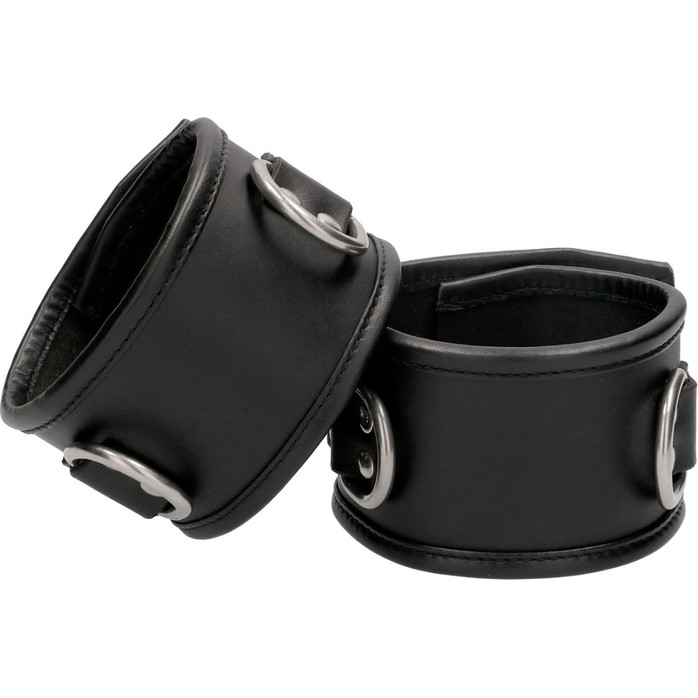 Черные наручники Restraint Handcuff With Padlock с замочком - Ouch!