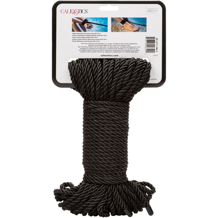 Черная веревка для шибари BDSM Rope - 30 м - Scandal. Фотография 2.