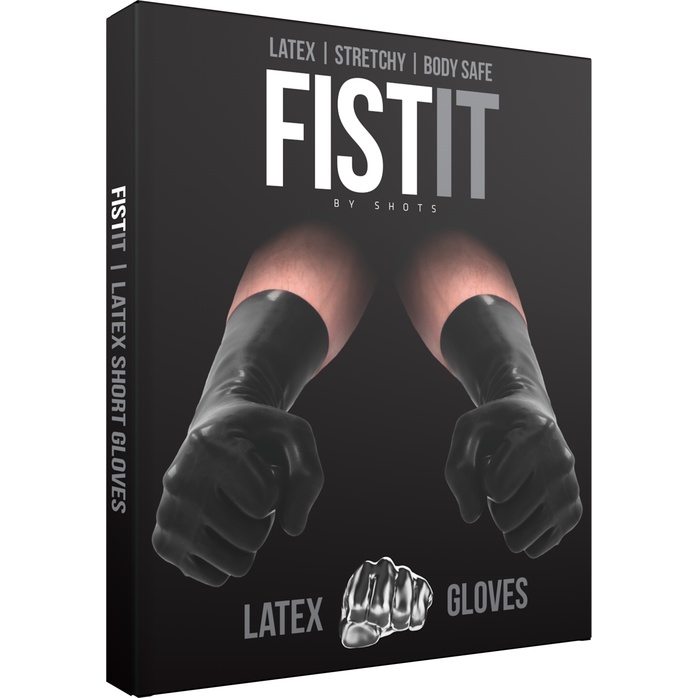 Черные латексные перчатки для фистинга Latex Short Glove - Fist It. Фотография 2.
