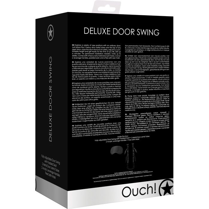 Черные секс-качели для двери Deluxe Door Swing - Ouch!. Фотография 3.