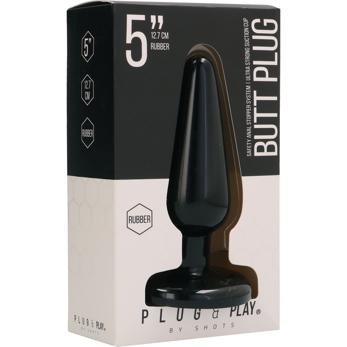 Черная коническая анальная пробка Basic 5 Inch - 12,7 см - Plug   Play. Фотография 2.