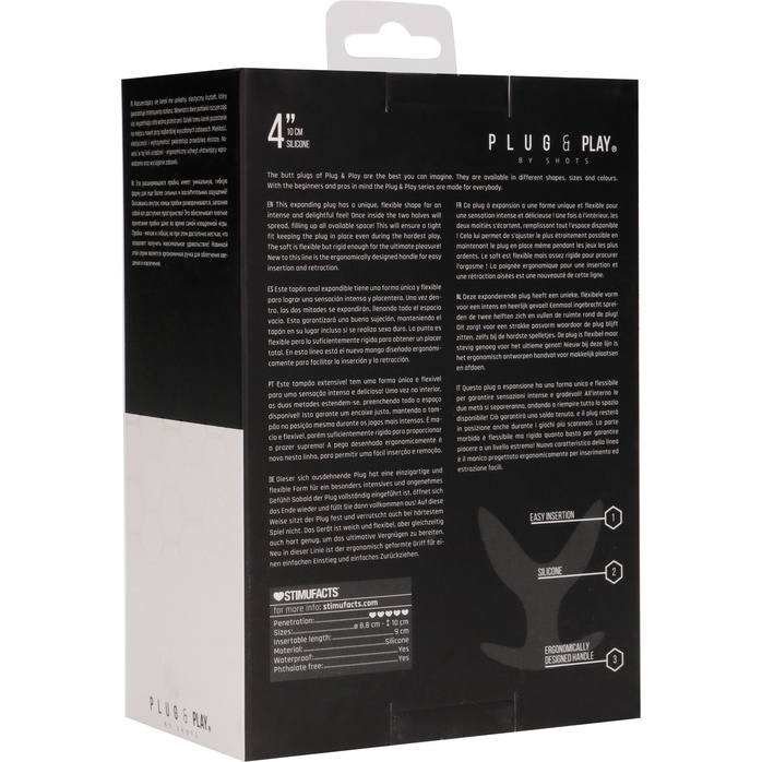 Черная анальная пробка-эспандер Split 5 - 10,3 см - Plug   Play. Фотография 8.