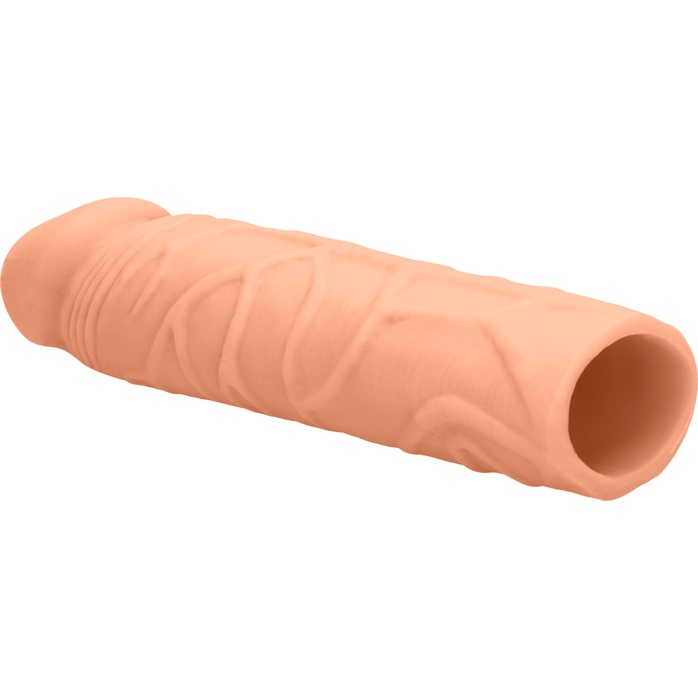 Телесная увеличивающая насадка Penis Extender - 17,5 см - RealRock. Фотография 4.