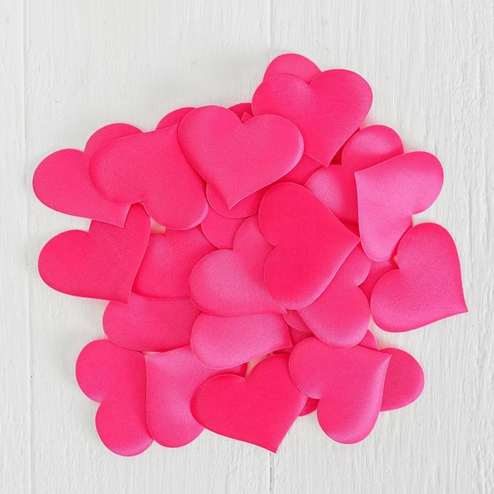 Набор розовых декоративных сердец - 25 шт