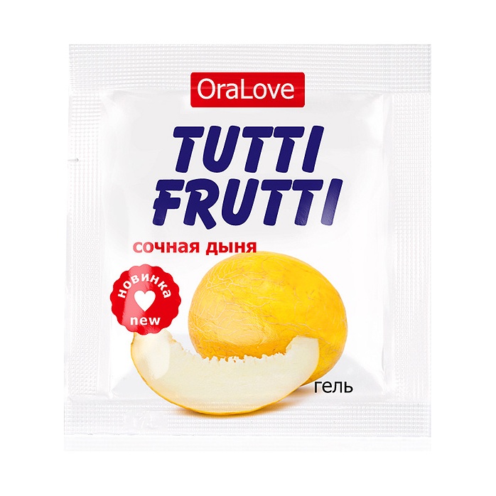 Саше гель-смазки Tutti-frutti со вкусом сочной дыни - 4 гр - Одноразовая упаковка