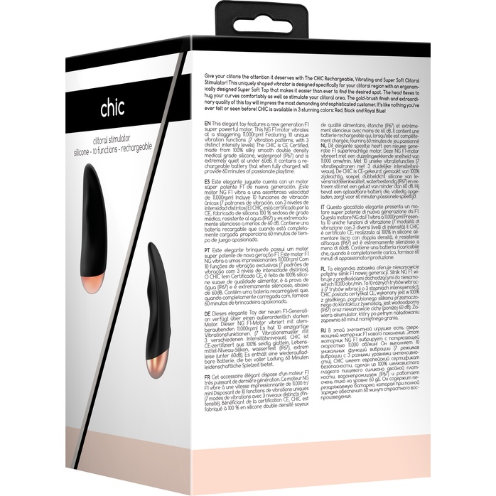 Черный вибратор Chic для клиторальной стимуляции - Elegance. Фотография 11.