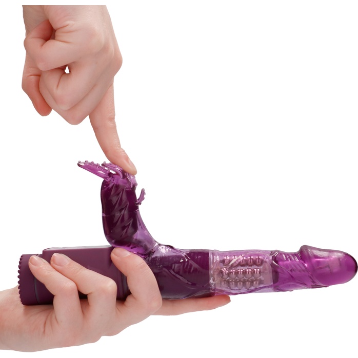 Фиолетовый вибратор-кролик Rotating Beetle - 22 см - Shots Toys. Фотография 5.