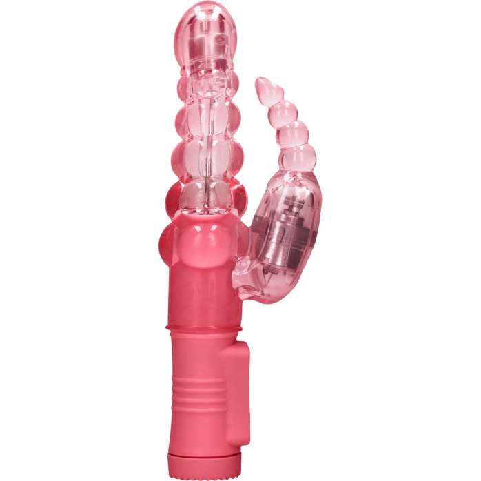 Розовый вибратор-кролик Rotating Bubbles - 23,2 см - Shots Toys. Фотография 3.