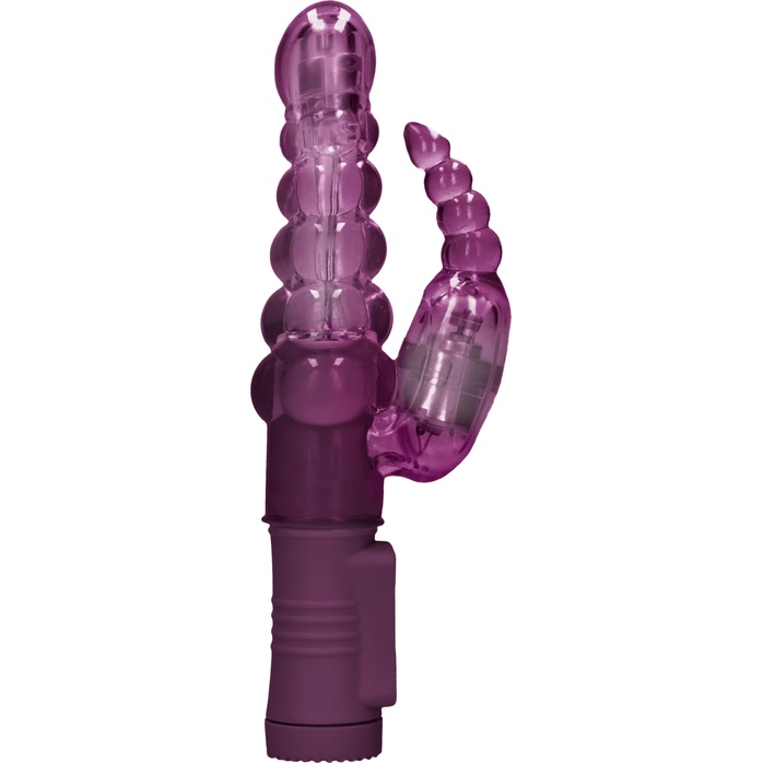 Фиолетовый вибратор-кролик Rotating Bubbles - 23,2 см - Shots Toys. Фотография 3.