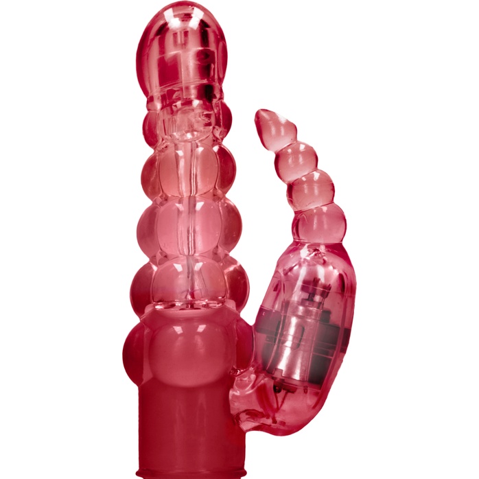 Красный вибратор-кролик Rotating Bubbles - 23,2 см - Shots Toys. Фотография 6.