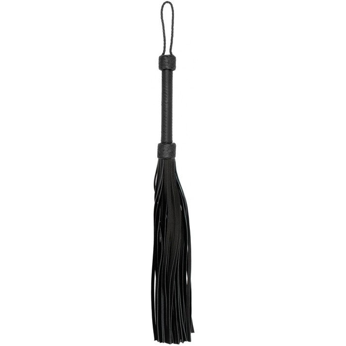 Черная многохвостая гладкая плеть Heavy Leather Tail Flogger - 76 см - Ouch!. Фотография 2.