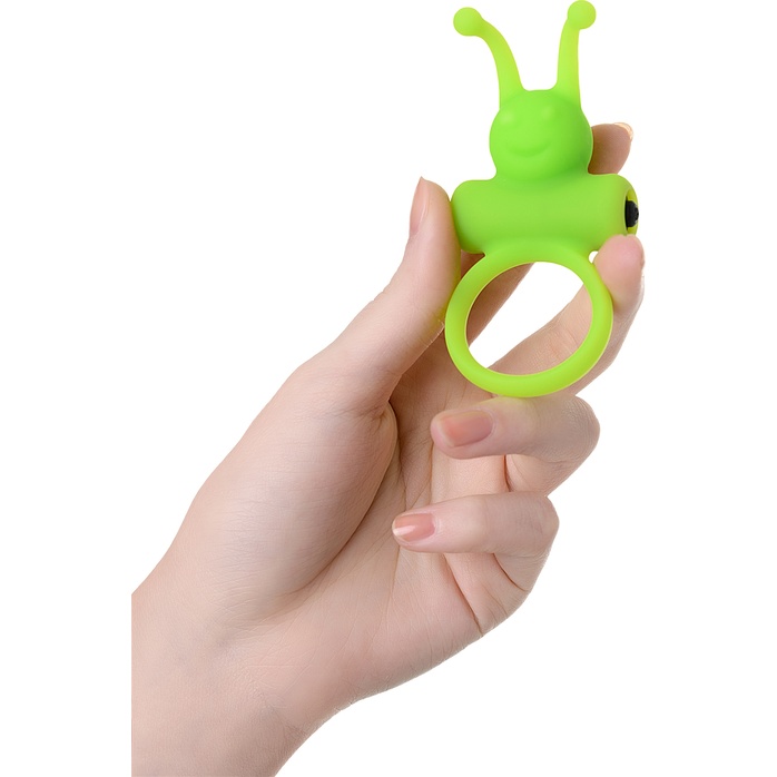 Зеленое эрекционное виброкольцо на пенис Cock Ring. Фотография 3.