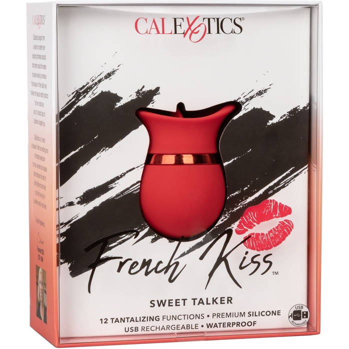 Красный вибромассажер Sweet Talker с движущимся язычком - French Kiss. Фотография 9.