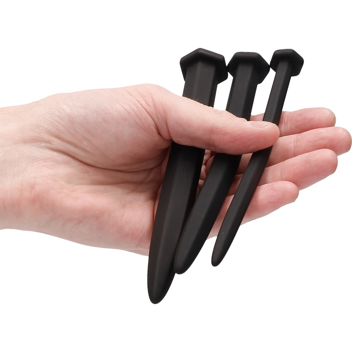 Набор из 3 гладких стимуляторов уретры Silicone Rugged Nail Plug Set - Ouch!. Фотография 3.