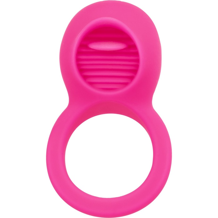 Ярко-розовое эрекционное кольцо Silicone Rechargeable Teasing Tongue Enhancer - Couples Enhancers. Фотография 2.