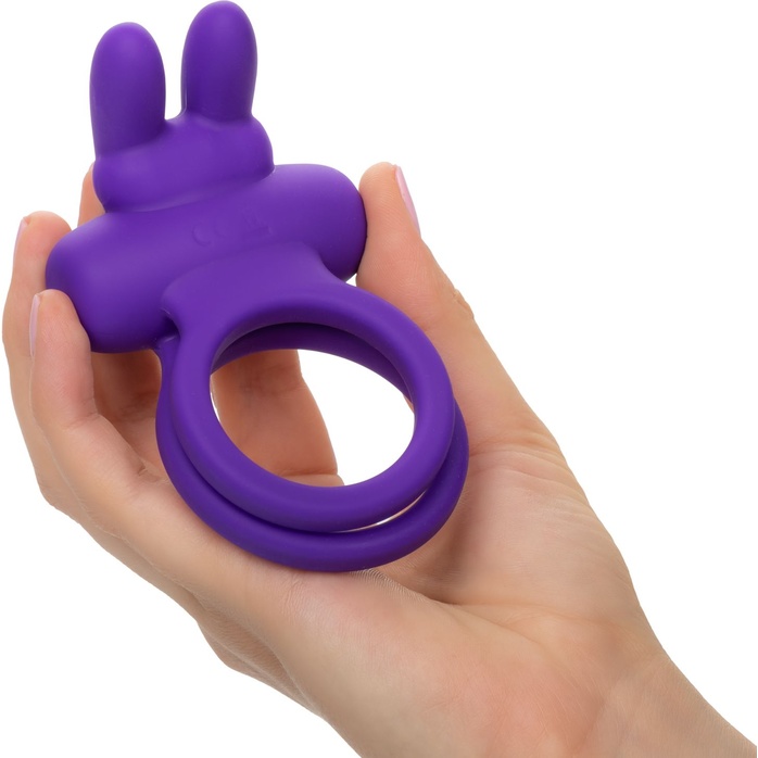 Фиолетовое двойное эрекционное кольцо Silicone Rechargeable Dual Rockin Rabbit - Couples Enhancers. Фотография 2.