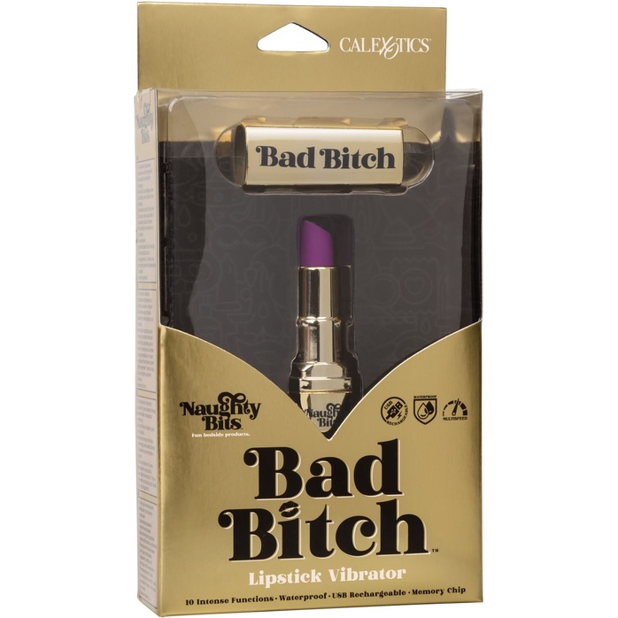 Мини-вибратор в виде тюбика помады Naughty Bits Bad Bitch Lipstick Vibrator - Naughty Bits. Фотография 3.