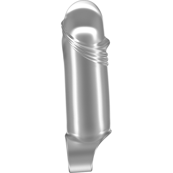 Прозрачная увеличивающая насадка с кольцом N35 Stretchy Thick Penis - 15,2 см - Sono. Фотография 2.