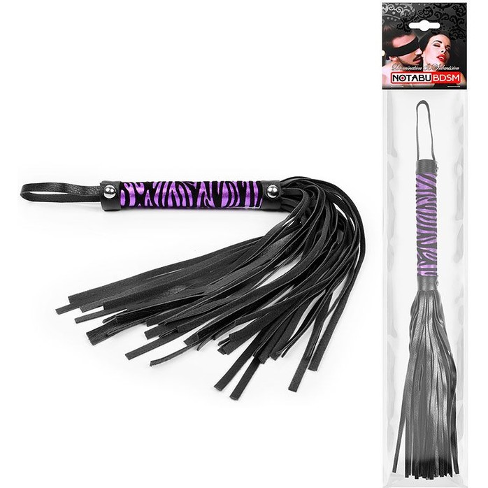Плеть с фиолетово-черным рисунком на рукояти - 39 см - NOTABU. Фотография 2.