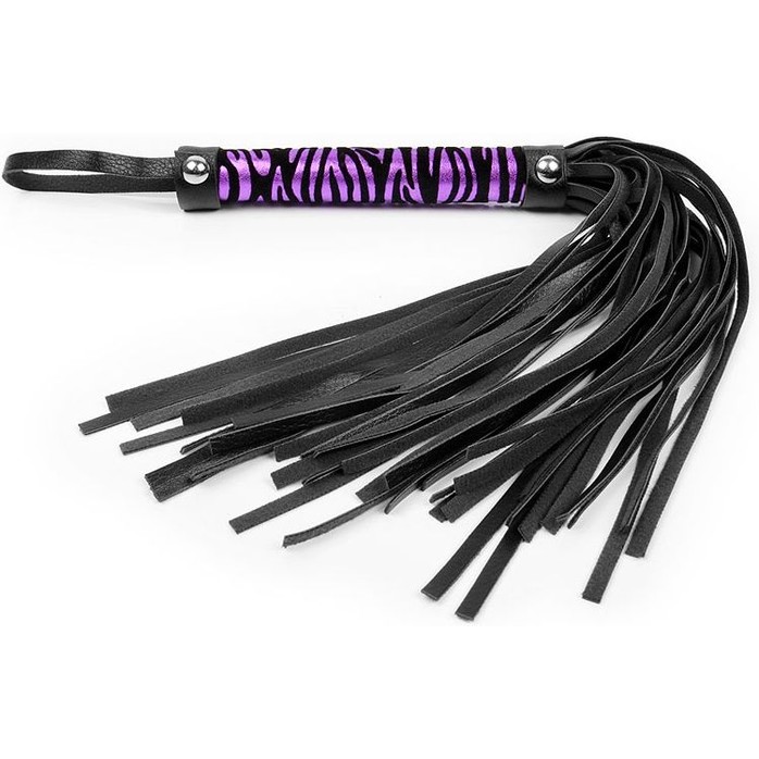 Плеть с фиолетово-черным рисунком на рукояти - 39 см - NOTABU
