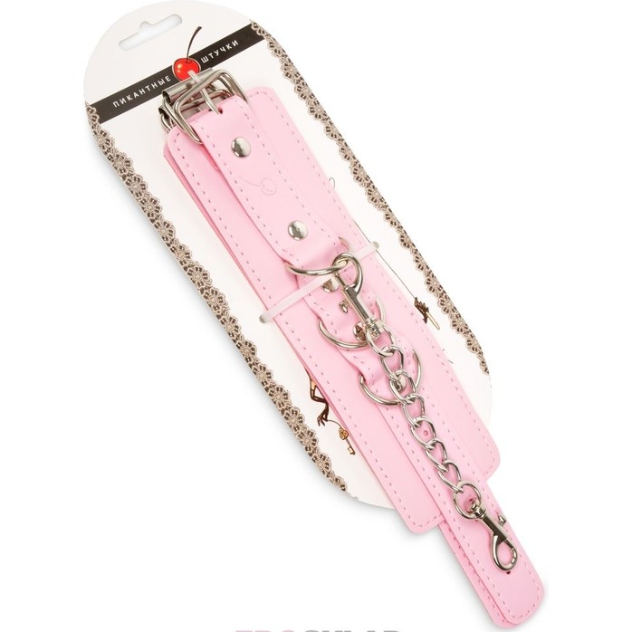 Розовые наручники с регулировкой на цепочке. Фотография 2.