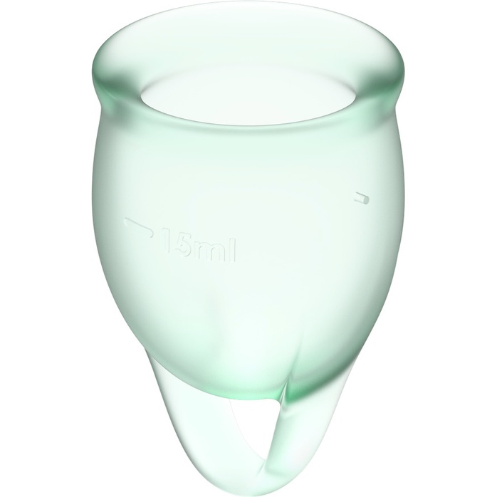 Набор зеленых менструальных чаш Feel confident Menstrual Cup. Фотография 2.