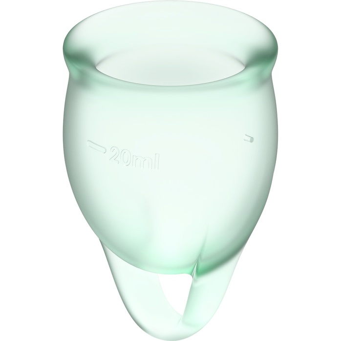Набор зеленых менструальных чаш Feel confident Menstrual Cup. Фотография 3.