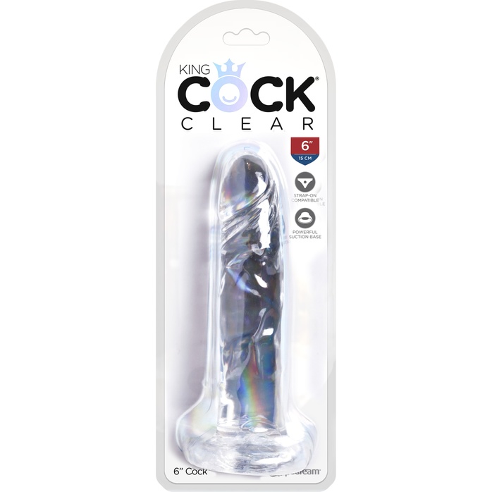 Прозрачный фаллоимитатор King Cock Clear 6 Cock - 18,4 см - King Cock Clear. Фотография 5.