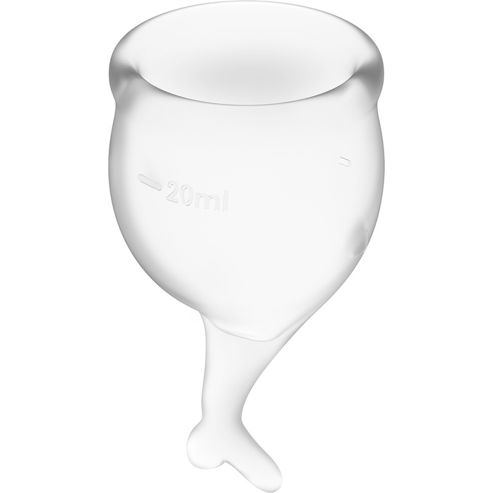 Набор прозрачных менструальных чаш Feel secure Menstrual Cup. Фотография 3.