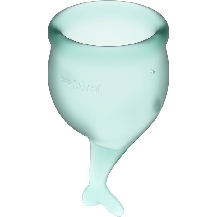 Набор темно-зеленых менструальных чаш Feel secure Menstrual Cup. Фотография 3.